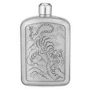 Royal Selangor Elegant Ink Pewter Ortis Tiger Hip Flask Limited Edition 15cL