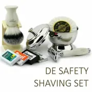 Complete Shaving Gift Set Safety Razor, Synthetic Brush, Bowl & Soap