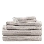 6pc Canningvale Caressa Cotton Soft Bath/Hand/Face Washers Towel Set Dove