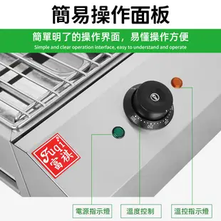 110V不鏽鋼無煙燒烤爐 家用電烤爐烤肉爐加熱火爐 電熱烤盤電熱燒烤架 環保擺攤烤肉架 (7折)