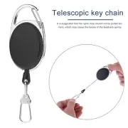 Retractable Pull Key Ring ID Badge Lanyard Name Tag Card Holder Recoil Reel Belt