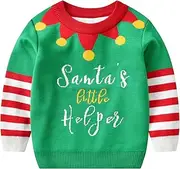 [WUANDIXFA] Toddler Baby Boy Girl Knit Sweater Winter Warm Pullover Cute Long Sleeve Christmas Prints Knit Sweater