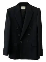 [Saint Laurent Paris] Saint Laurent Paris-Giacca Cassandre In Gabardine Di Lana-Donna 38 FR