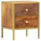 Solid Mango Wood Bedside Cabinet 35cm Wooden Bed Table Stand Nightstand vidaXL