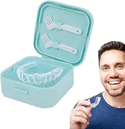 Retainer Container,Portable Silicone Slim Mouth Guard Cleaning Case | Braces Box Orthodontic with Draining for Travel, Home