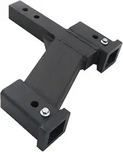 LABLT Trailer Dual Hitch Extender for 2 Inch Receiver with 2 Inch & 10 Inch Rise or Drop, 2-inch Solid Shank, 10000lbs Capacity Matte Black