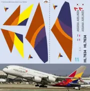 1/144 Decals for Airbus A380 Asiana Airlines Decals TB Decal TBD396