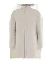 high-collar zip-front parka S,M White