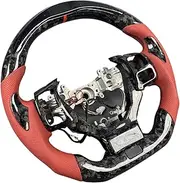 Customized Carbon Fiber Steering Wheel Sport Style Red Compatible With Lexus RCF IS ISF ES ES250 IS250 IS300 Perforated Leather LED Display(With heating)
