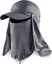 [ELLEWIN] Outdoor Sun Hat for Men Women UPF 50+ Fishing UV Hat with Neck Flap Face Cover for Sun Protection