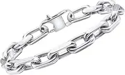 [VNOX] Link Chain Bracelets for Men - Cool Mens Bracelets Diamond-Cut Paperclip Solid Chain Bracelet Chunky Stainless Steel Jewelry Trendy Gifts, 8.3, Stainless Steel, no gemstone
