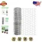 Galvanized Chicken Wire Netting - 60''x25' Heavy-Duty Garden & Poultry Fence