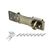 4Inch Keyed Hasp Locks Twist Knob Locking Keyed Different, Bronze