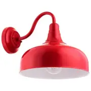 Gooseneck Rustic Barn Light E26, A19, 60W, 12" Indoor and Outdoor Use, Red
