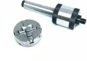 4 Jaw Self Centering 2"50MM Lathe Chuck With Revolving Center MT 2 Thread 14X1