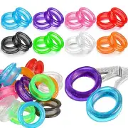 24 Pcs Soft Silicone Scissors Finger Rings Grips 8 Colors (A) (A)