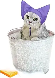 2 Pack Cat Shower Caps Waterproof Bath Cap for Washing Bathing Raining Cats Ears Cover Guard Prevent Moisture and Water