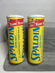 Spalding Tennis Balls 2 UNOPENED Vintage 1985 Championship Sealed Metal Can