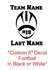 Custom Football Vinyl Car Window Yeti Mugs Laptop Sticker Decal