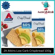 2x Atkins Low Carb Crispbread 100g Crisp Bread Snack Keto Diet Breakfast Biscuit