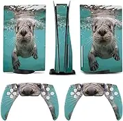 Otter Underwater for Model 5 Skin Console and Controller Accessories Cover Skins Anime Vinyl Cover Sticker Full Set for Model 5 Disc Edition