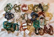 Natural Gemstone Chip Bracelets by Healing Light Stone Rhyolite Unakite Howlite