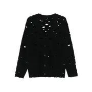 [R13] R13 Distressed Button-up Cardigan S BLACK