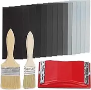 Swpeet 45Pcs in Set 14 Types 9" x 3.6" Wet & Dry Sandpapers, Wet or Dry Sandpaper, 120 to 3000 Assorted Grit Sandpapers with Sanding Block Sander and Brushes, Sand Paper Variety Pack Sandpaper