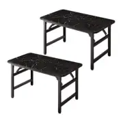 NNEAGS 2X 120x60x75cm Black Foldable Computer Study Table Easy Assembly Desk No