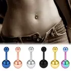 14G Titanium Anodised Belly Button Navel Ring Barbell Steel Bar Piercing 316L