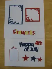 4th of July Scrapbook Pieces Pre-Made Set 2 Frames, Tag, Words, Stars