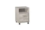 Maestro Furniture Elle Office Storage Mobile Pedestal Storage Cabinet W/ Open Shelf - Washed Grey