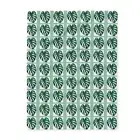 Arctic Fleece Blanket with Repeated Monstera Leaf Pattern - Soft and Cozy Throw