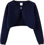[HahaNice] Girls Long Sleeve Bolero Cardigan Kids Cropped Shrug Knit Sweaters 1-14 Years