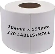 Dymo Compatible S0904980 Shipping Labels 4 x 6 Dymo 4XL Printer Freight Postage 220 Labels Per Roll 104mm x 159mm SD0904980 (1 ROLL)