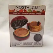 Nostalgia My Mini Turkey Waffle Maker in Cranberry Color