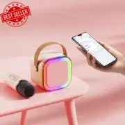 Portable Karaoke Machine with 2 Wireless Microphones, Mini Bluetooth Speaker