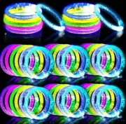 96PCS Light up Sticks Bulk, Glow in the Dark Bracelets LED Bracelets for...