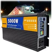 5000W Pure Sine Wave Inverter Charger 12V/24V/48V/60V/72V DC to AC 120V/240V,50Hz/60hz Optional,Off-Grid Solar Power Inverter for Truck, Home, Vehicles, RV,60hz,60V to 110V