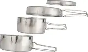 KONTONTY 2-Person Camping Cookware Set Portable Camping Pot Bowl Stainless Steel Cooking Kit for Outdoor Car Hiking