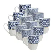 12PK Lavida Ceramic Drinking Beverage Tea/Coffee Mugs Tucson 10.5x8.5cm Assorted