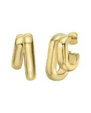 Italian Silver 14K Plated Silver Hoop Earrings