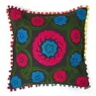 Handmade Cotton Pillow Covers Boho Throw Pillow Embroidered Cushion Cover 16x16