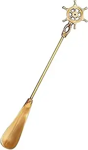 [APOQNCH] Shoe Horn for Women Home Luxury Retro Short Handle Shoehorn, Creative Rudder Shape Shoe Helper, Sit and Use