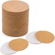 80 Pack Self-Adhesive round Cork Coasters - 3.54 INCH Circle Cork Backing Sheets