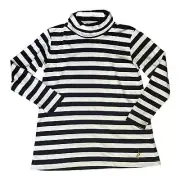 Beaufort Bonnet Company Navy & White Stripe Tatum Turtleneck Shirt GIRLS 12
