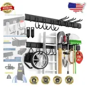 Space-Saving Adjustable Tool Organizer with Rubber-Coated Hooks for Gardens