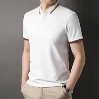 在飛比找ETMall東森購物網優惠-絲光棉男士韓版polo衫短袖t恤