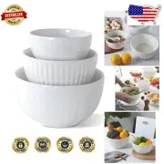 Geometric Patterned Nesting Bowls - Dishwasher and Microwave Safe Set of 3