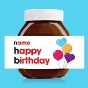 Personalised Nutella Birthday Label - 750g Nutella Jar!